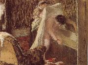 Edgar Degas woman after bath oil on canvas